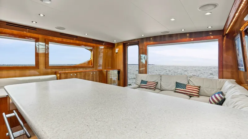 Slide: The Image of 2008 54 Hatteras Convertible American Made Salon and Galley (3) - 7852451