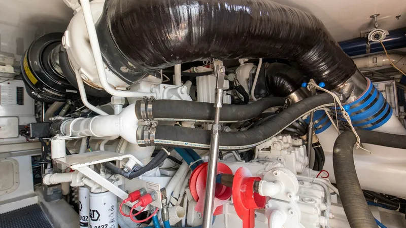 Slide: The Image of 2008 54 Hatteras Convertible American Made Engine Room (2) - 7852498
