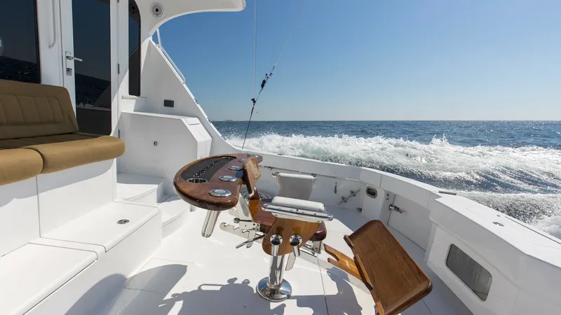 Slide: The Image of 2008 54 Hatteras Convertible American Made Rear Deck (5) - 7852482