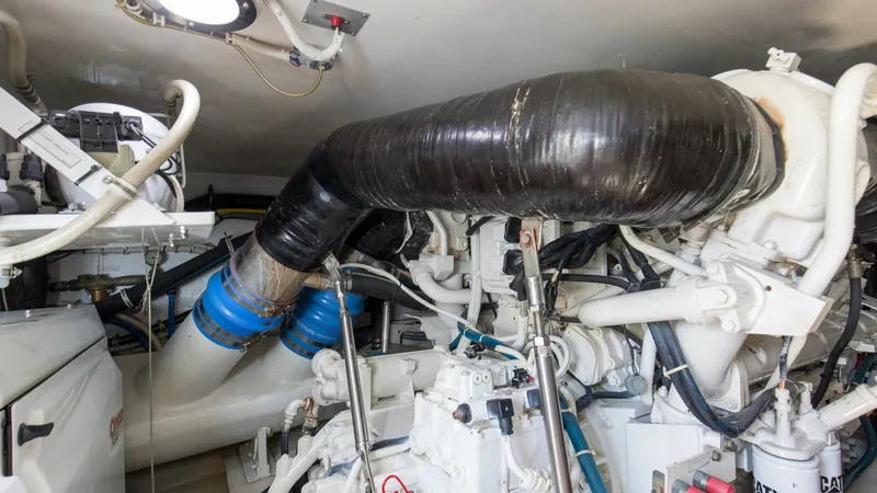 Slide: The Image of 2008 54 Hatteras Convertible American Made Engine Room (1) - 7852499