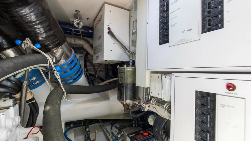 Slide: The Image of 2008 54 Hatteras Convertible American Made Engine Room (3) - 7852501