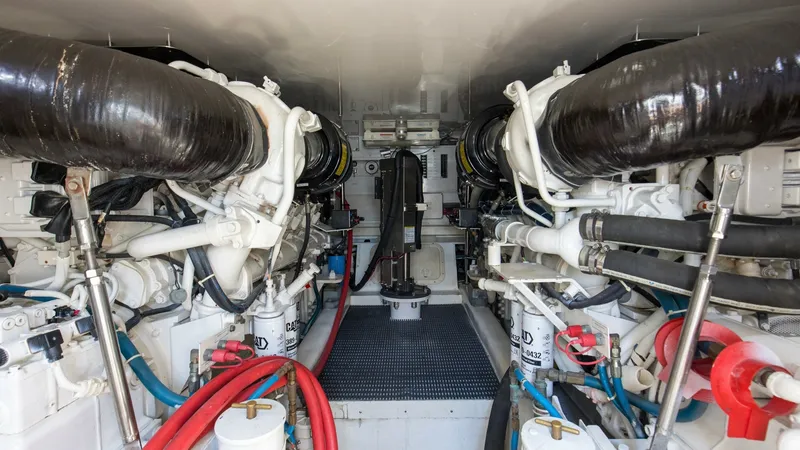 Slide: The Image of 2008 54 Hatteras Convertible American Made Engine Room - 7852500