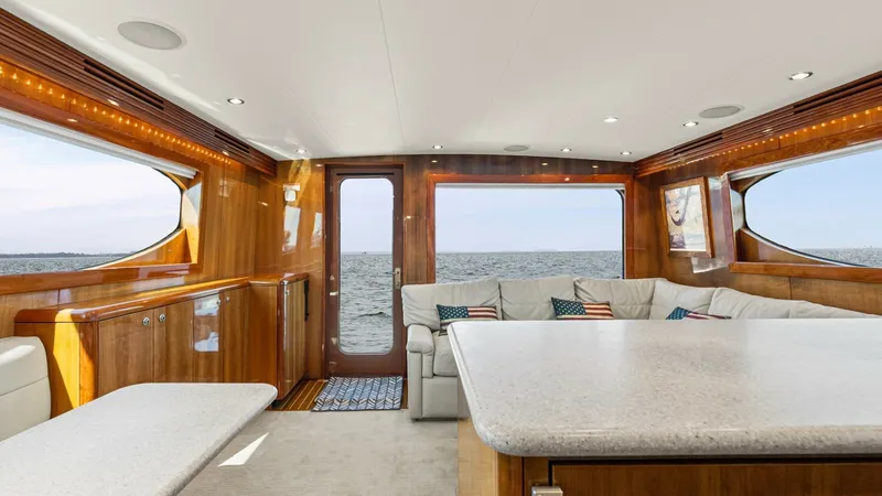Slide: The Image of 2008 54 Hatteras Convertible American Made Salon and Galley (1) - 7852447