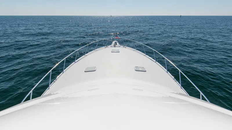 Slide: The Image of 2008 54 Hatteras Convertible American Made Bow Deck - 7852496