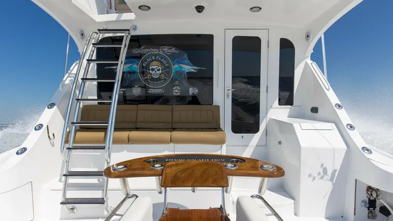 Slide: The Image of 2008 54 Hatteras Convertible American Made Rear Deck (6) - 7852483