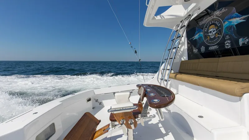 Slide: The Image of 2008 54 Hatteras Convertible American Made Rear Deck (4) - 7852481