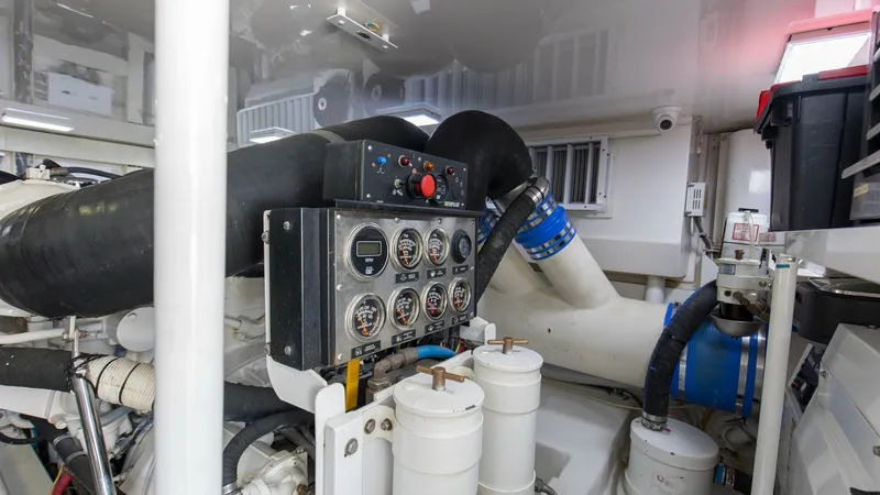 Slide: The Image of 2007 64 Viking Enclosed Bridge Reel Blues Engine Room (2) - 7795359