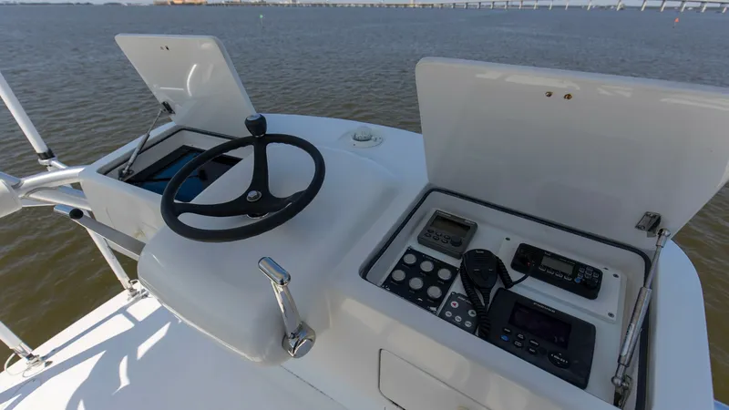 Slide: The Image of 2007 64 Viking Enclosed Bridge Reel Blues Tower Controls - 7795349