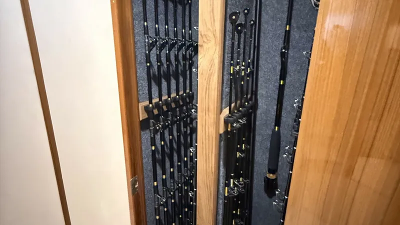 Slide: The Image of 2007 64 Viking Enclosed Bridge Reel Blues Custom Rod Storage - 7795321