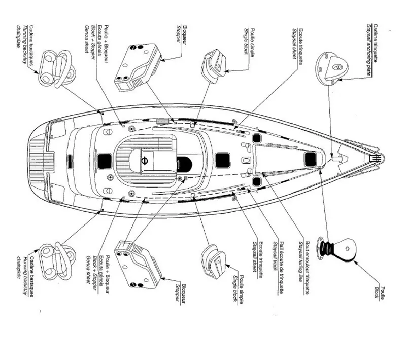 Slide: The Image of Beneteau 44 Center Cockpit - Deck Layout - 7831122