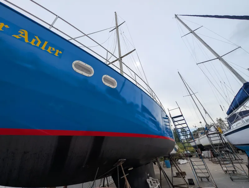 Slide: The Image of 1996 Bruce Roberts Customer Steel Hull Sailboat - 7842655