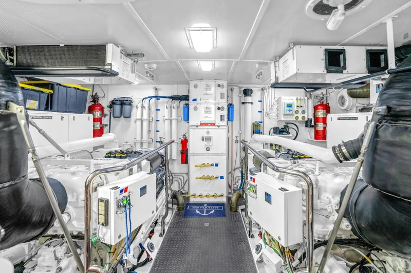 Slide: The Image of 85 Pacific Mariner CABANA Engine Room MTU's and Water Makers - 8143081