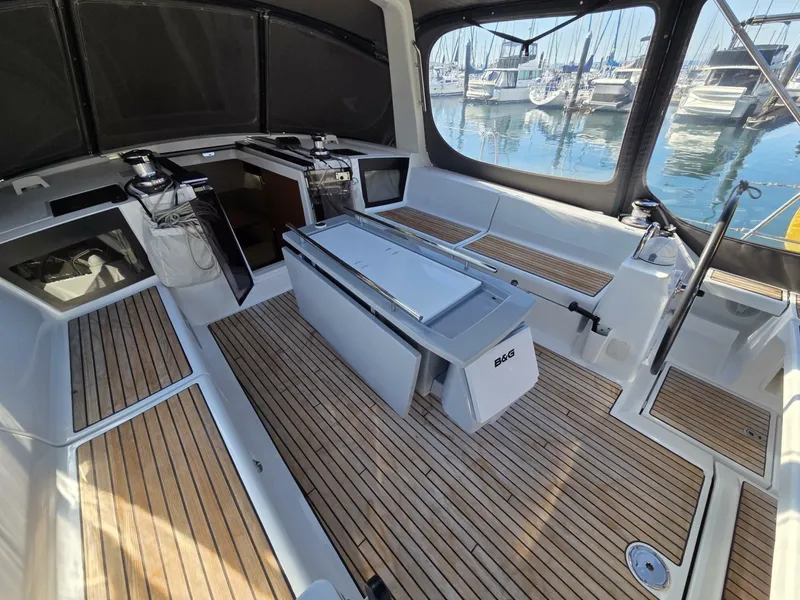 Slide: The Image of Fully enclosed cockpit with teak deck and bench - 7937480
