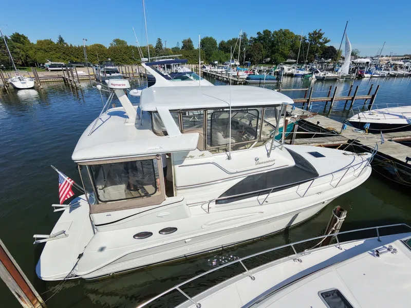 Slide: The Image of Starboard Quarter Profile Elevated starboard quarter view highlighting aft deck enclosure and lines. - 7926115