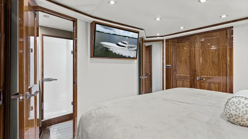 Slide: The Image of 2017 72 Viking Enclosed Bridge Share-E Port Stateroom and Head (5) - 8087238