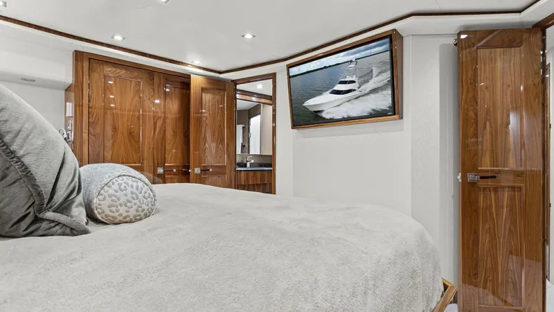Slide: The Image of 2017 72 Viking Enclosed Bridge Share-E Port Stateroom and Head (3) - 8087236