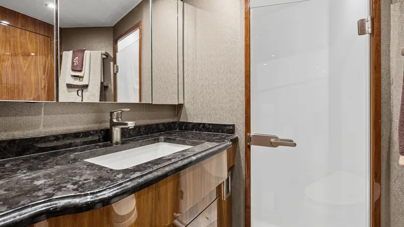 Slide: The Image of 2017 72 Viking Enclosed Bridge Share-E Port Stateroom and Head (6) - 8087239