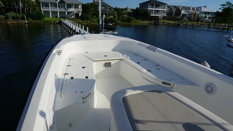 Slide: The Image of Spacious Bow Seating Area The 2016 Boston Whaler 270 Dauntless features a spacious bow area designed for relaxation and versatility. Equipped with comfortable seating and ample storage, this area is perfect for lounging or fishing. The clean lines and high-quality finishes enhance - 8087579