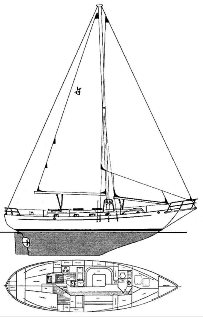 Slide: The Image of Westsail 43 Factory 1977 - 8217019