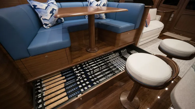 Slide: The Image of 2026 Winter Custom Yachts 75 Open Convertible- MISS CARRIE- Rod Storage under Dinette - 8439663