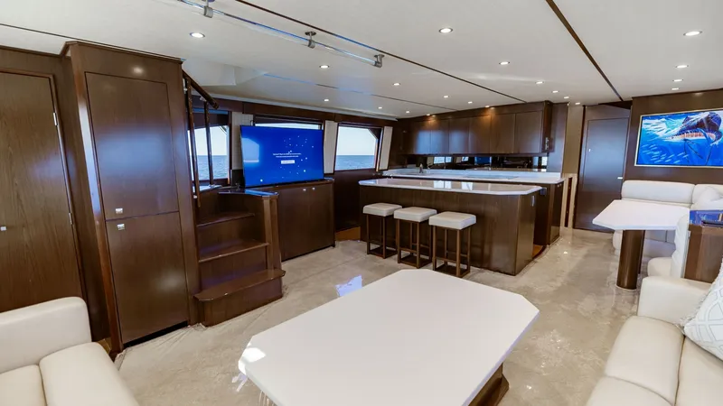 Slide: The Image of 2015 Viking 76 Enclosed Bridge- CHULA- Salon/ Galley - 8680116
