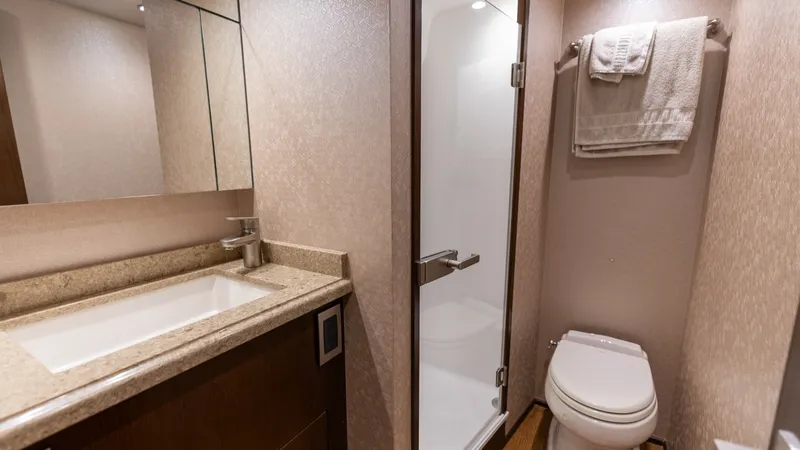 Slide: The Image of 2015 Viking 76 Enclosed Bridge- CHULA- Starboard Stateroom Head - 8680144