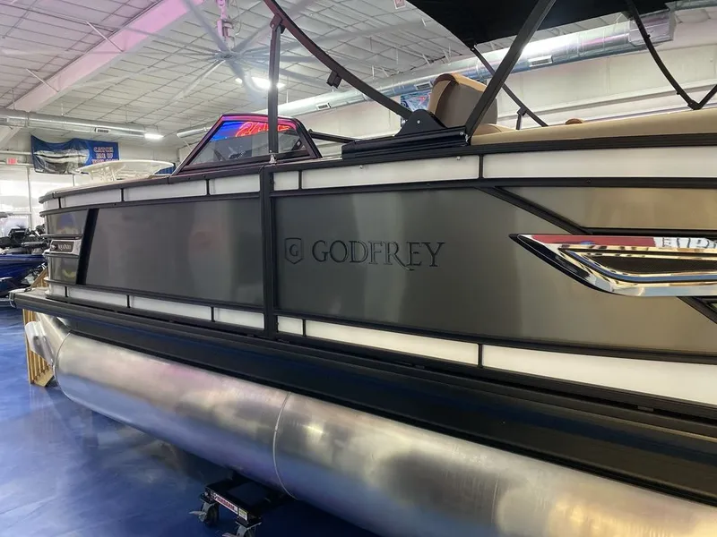 Slide: The Image of Godfrey Pontoons AquaPatio 256 SBW Twin 2024 - 5