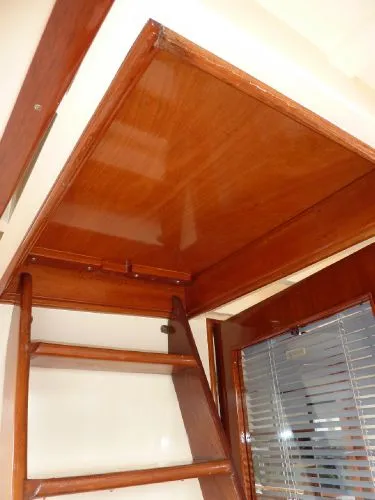 Slide: The Image of Wooden interior ladder on 1968 Monk 56 Flushdeck yacht. - 33