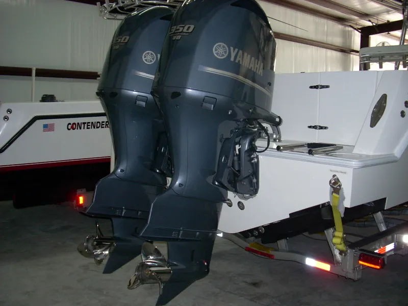 Slide: The Image of 2024 Contender 35 ST STEP HULL with twin Yamaha 350 outboard engines. - 10