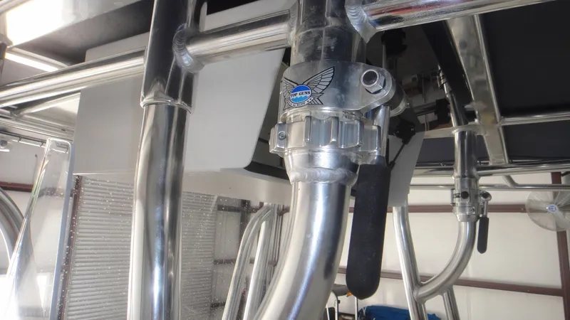 Slide: The Image of Close-up of 2024 Contender 32 ST boat's stainless steel fittings and hardware. - 15