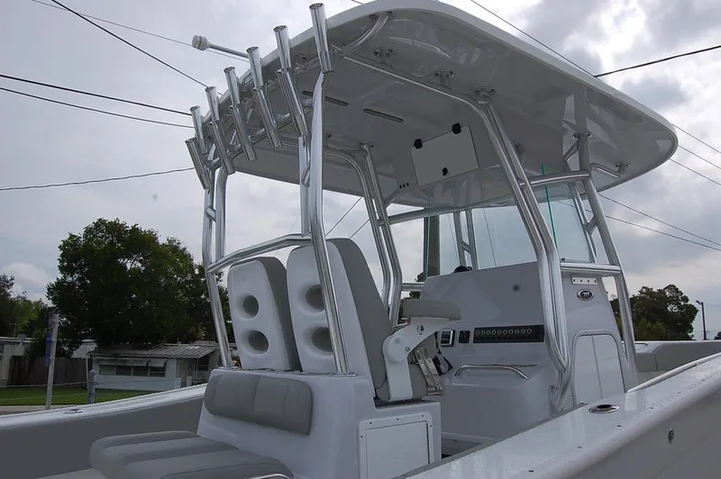 Slide: The Image of 2023 Cape Horn 31T boat with T-top and seating. - 7