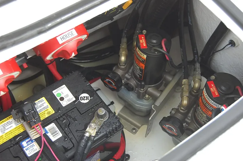 Slide: The Image of 2023 Cape Horn 31T boat battery and electrical system components. - 16