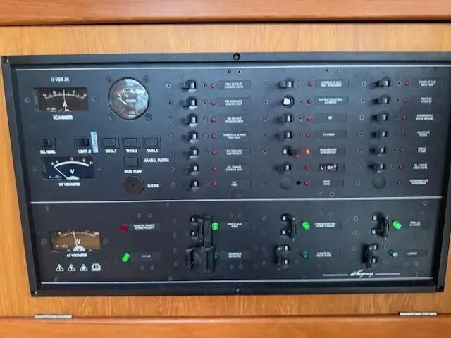 Slide: The Image of Electrical control panel of a 2003 Wauquiez Centurion 45s yacht. - 32