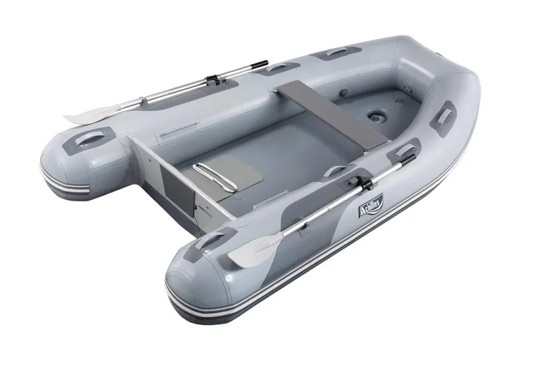 The Image of 2024 Achilles LSI-290E inflatable boat with oars, gray color. - 1