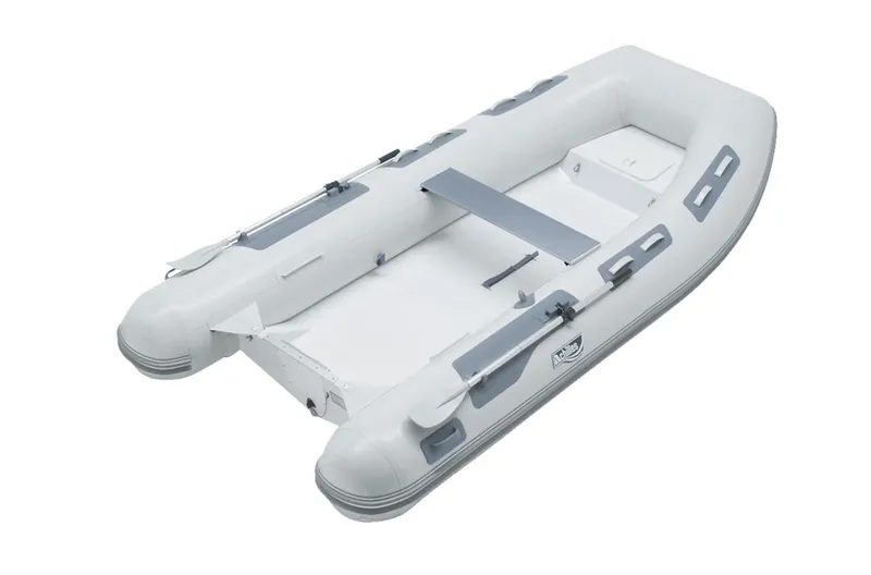 The Image of 2024 Achilles HB-350DX inflatable boat, white, top view. - 1