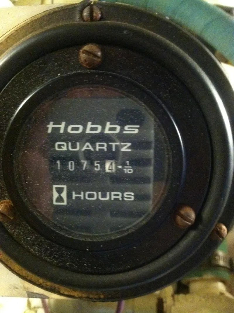 Slide: The Image of Hobbs quartz hour meter showing 10754 hours on 1989 Californian 48 Motor Yacht. - 40