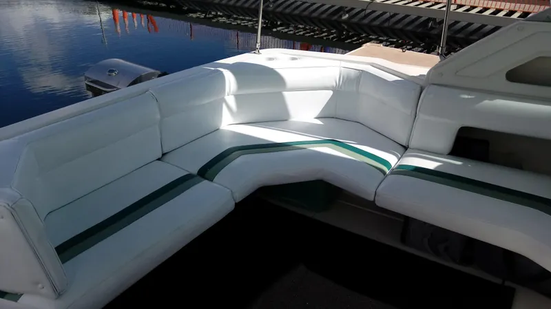 Slide: The Image of Bathroom interior of 1994 Cruisers Yachts 3672 Express with starfish decor. - 9