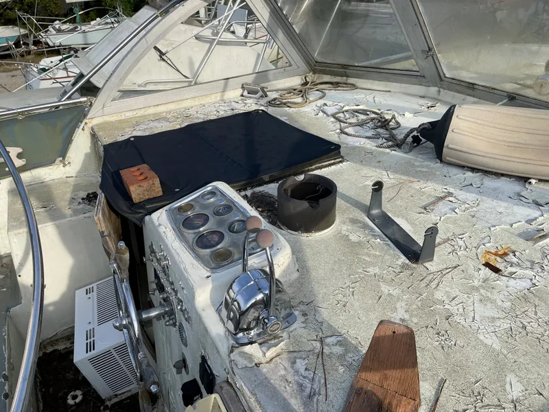 Slide: The Image of 1964 Hatteras Double Cabin boat control panel in need of restoration. - 7