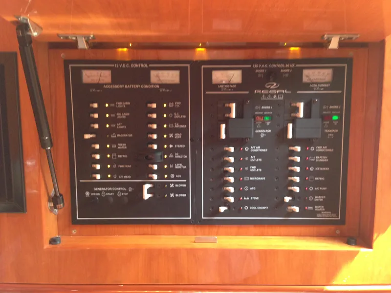 Slide: The Image of Electrical control panel on a 2008 Regal Commodore 4460 yacht. - 26