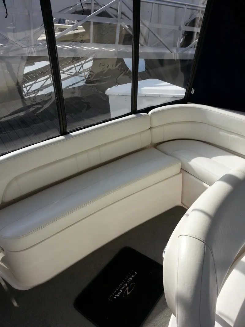 Slide: The Image of 2007 Regal Commodore 4060 interior with white seating and large windows. - 39
