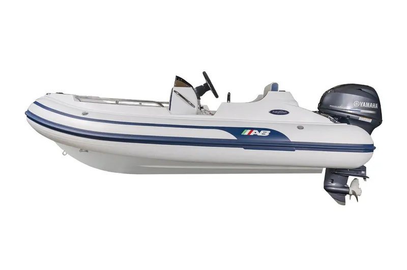 Slide: The Image of 2024 AB Inflatables Nautilus 12 DLX boat with Yamaha outboard motor. - 3