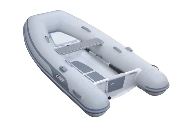 The Image of 2024 AB Inflatables Lammina 8 AL inflatable boat, gray, side view. - 1