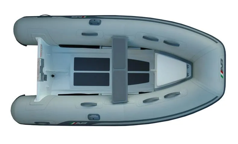 Slide: The Image of 2024 AB Inflatables Lammina 9 AL inflatable boat, top view. - 2