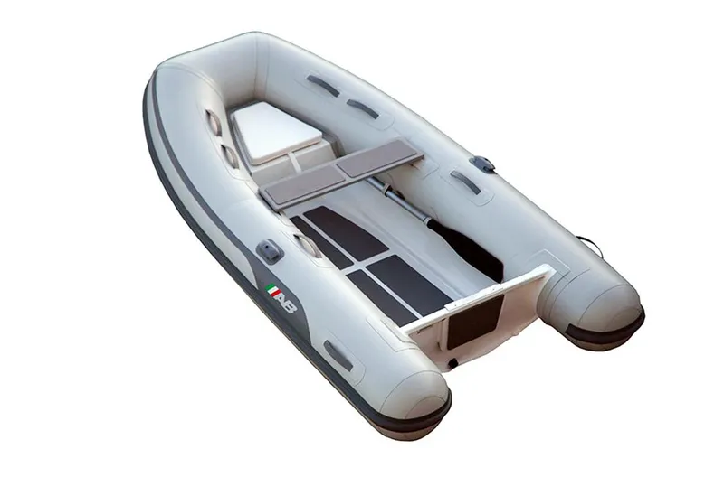 The Image of 2024 AB Inflatables Lammina 9.5 AL inflatable boat, grey, top view. - 1