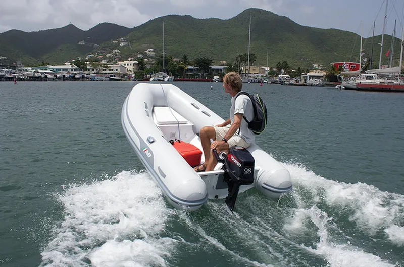 Slide: The Image of 2024 AB Inflatables Lammina 9.5 AL in action on the water. - 3
