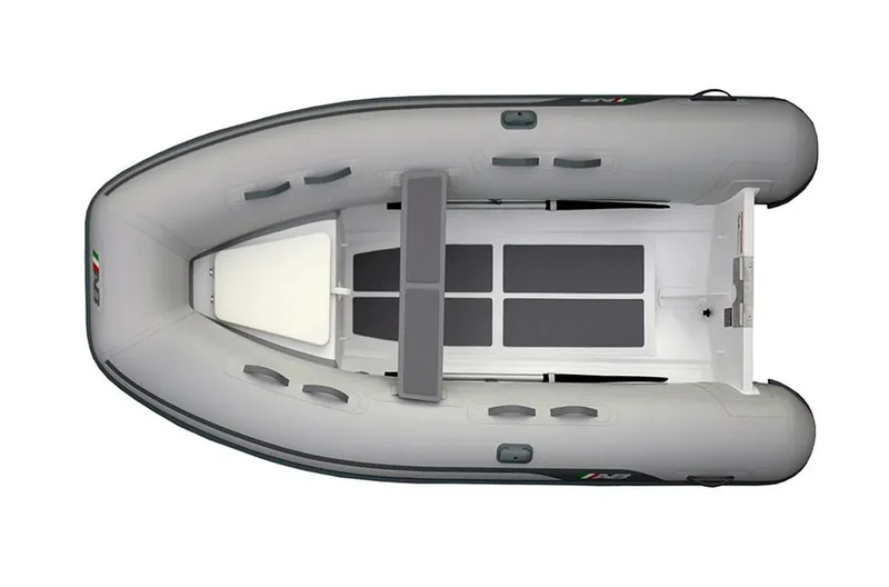 Slide: The Image of 2024 AB Inflatables Lammina 10 AL inflatable boat, top view. - 2