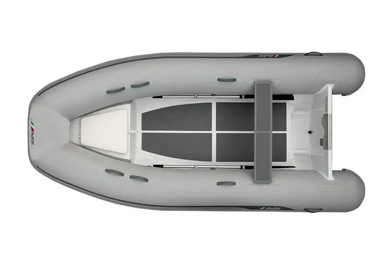 Slide: The Image of 2024 AB Inflatables Lammina 12 AL inflatable boat, top view. - 2
