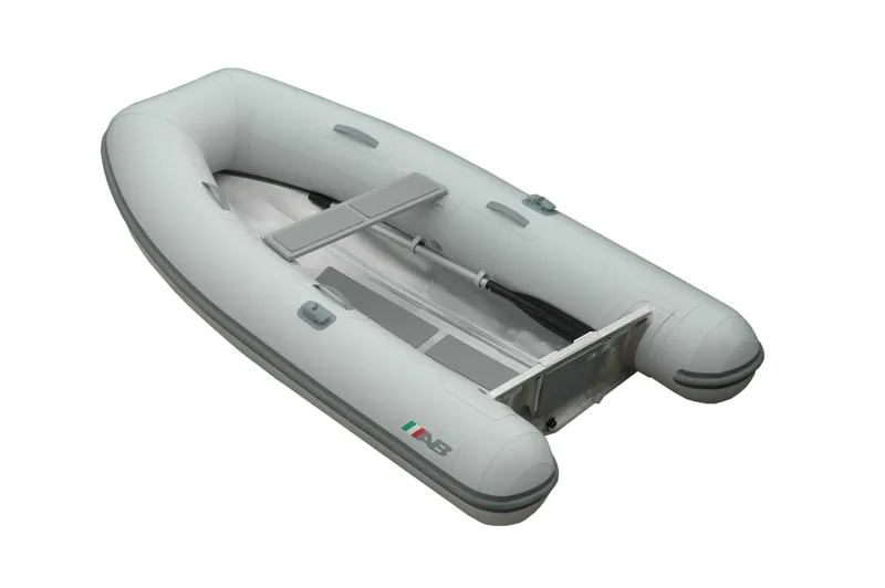 The Image of 2024 AB Inflatables Lammina 9 UL inflatable boat, gray, side view. - 1