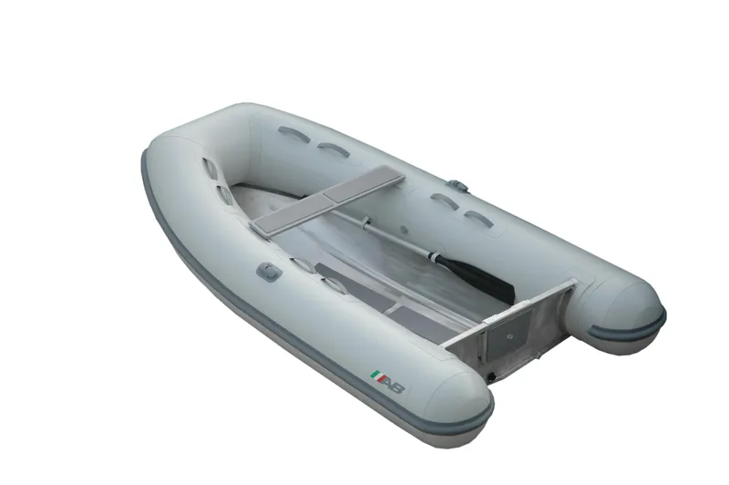 The Image of 2024 AB Inflatables Lammina 10 UL inflatable boat, grey, side view. - 0