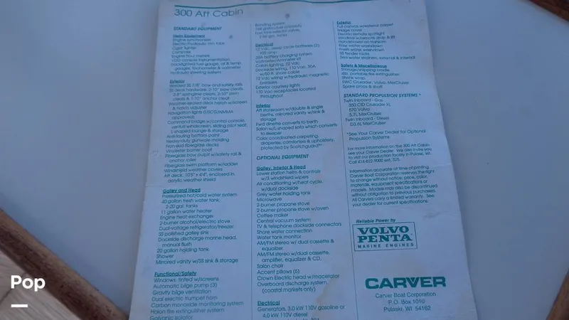 Slide: The Image of Carver Yachts 300 Aft Cabin 1992 - 15894577